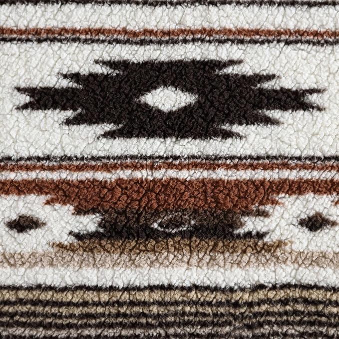 Wrangler - Faux Shearling Throw Blanket 50x60, Ultra Soft Reversible Plush Blanket for Couch, Western Style Room Decor, Cozy Throw for Sofa or Bed (Coyote Sands)