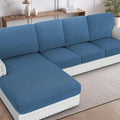H.VERSAILTEX Sectional Couch Covers 1 Piece Chaise Slipcover L Shape Separate Cushion Couch Cover for Both Left/Right Sectional Couch (Seat Only: 1 Chaises, Dusty Blue)