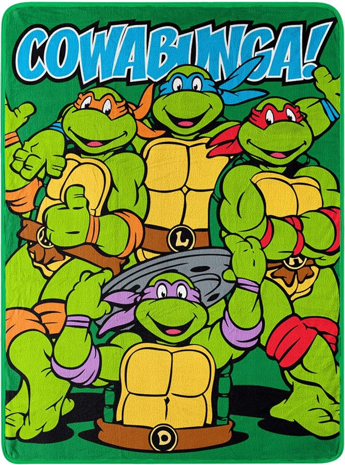 Northwest Teenage Mutant Ninja Turtles Micro Raschel Throw Blanket, 46" x 60", Cowabunga Dudes