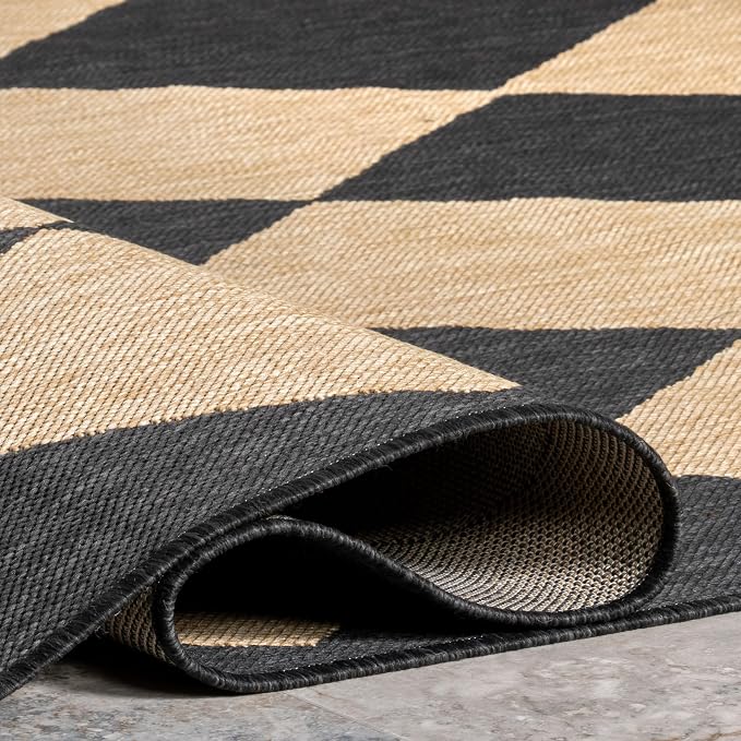 Nuloom Outdoor Performance Collection Sabina Dark Grey/Ivory, 2' x 3', Soft, High Traffic, Stain Resistant, Easy Clean, Durable Area Rug for Indoor/Outdoor Patio, Deck, Porch, Garden, Courtyard