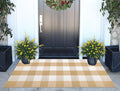 Khaki and White Outdoor Rug 24''x 51''Checkered Front Porch Mat Cotton Woven Washable Rugs Front Door Mat for Hello/Welcome Mat Entryway,Bedroom,Farmhouse Patio