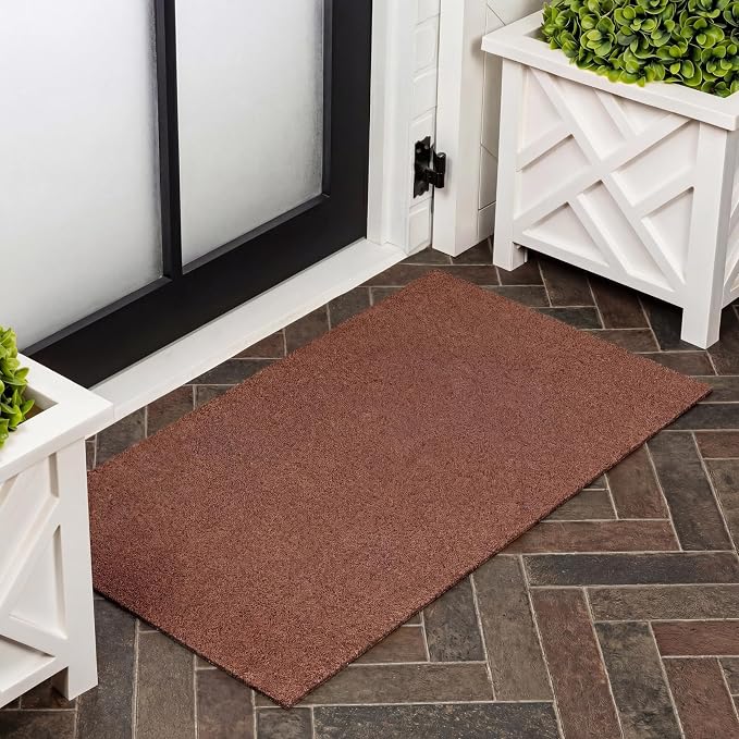 JONATHAN Y Peater Classic Casual Commercial Natural Coir Camel 2 ft. x 3 ft. Doormat for Entrance, Front Door, Entryway CHG100G-23