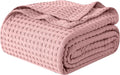 Elegant Comfort Premium 100% Cotton Waffle Blanket - Lightweight Breathable Waffle Weave Bed Blanket - Soft and Warm All Season Blanket for Couch, Sofa and Bed, King Size 90x108 Inches, Dusty Rose