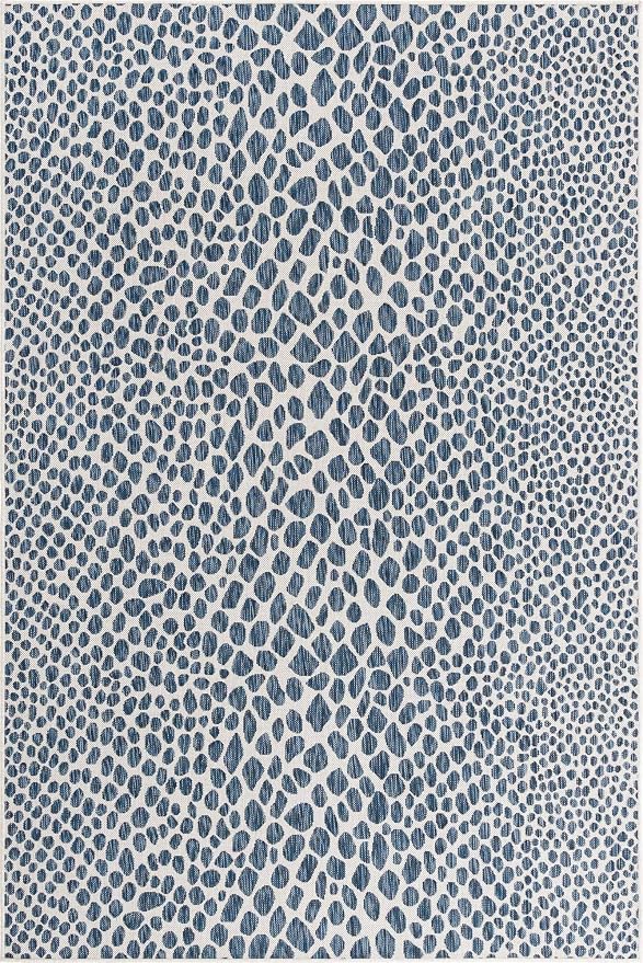 Unique Loom Outdoor Collection Area Rug - Cape Town (6' 1' x 9' Rectangle, Blue/ Olive)