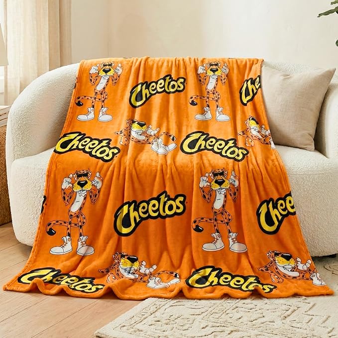 Cheetos Chester Cheetah Fluffy Throw 46 in x 60 in – Soft Plush Lightweight Blanket for Couch, Bed & Travel, (Officially Licensed Product) by Franco