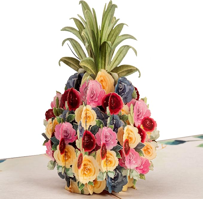 Paper Love Pop Up Cards 2 Pack - Includes 1 Floral Pineapple and 1 Cherry Blossom Park, For All Occasions, Mother Day, Birthday, Just Because- Includes Envelope and Note Tag