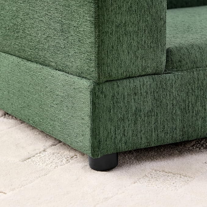 Oversized Dog Sofa Couch for Medium and Large Dogs with Backrest and Armrest, 56.5" Memory Foam Dog Sofa Bed, Modern Elevated Pet Couch Bed with Legs, Green