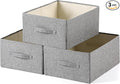 Linen Folding Storage Bins, 3 Pack Large Storage Baskets, Washable, Clothing Storage Bins with Handle, Closet Organizer for Storage Sweater,Sheets(dark grey, 18½"x13½"x8½")