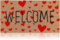 Ceenna Valentine's Day Doormat Outdoor Valentine's Coir Doormat with Non-Slip Backing Red Heart Love Valentines Day Outdoor Mat Front Porch Rugs for Home Entrance, 16 x 28 Inches