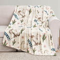 Jessica Simpson Plush 50"X60" Throw Blanket - Giddy Up Cowgirl Beige