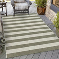 OJIA Striped Outdoor Area Rug 4'x6' Washable Patio Rugs Front Porch Rug | Cotton Woven Outdoor Rug Decor Living Room Rug Farmhouse Indoor Outdoor Rugs Large Floor Carpet for Backyard/Bedroom/Entryway