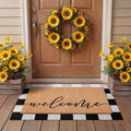 Tinideya 2 Pcs Door Mat Welcome Non Slip Coir Mats Floor Layering Doormats Seasonal for Front Porch Entryway Decor(Welcome)