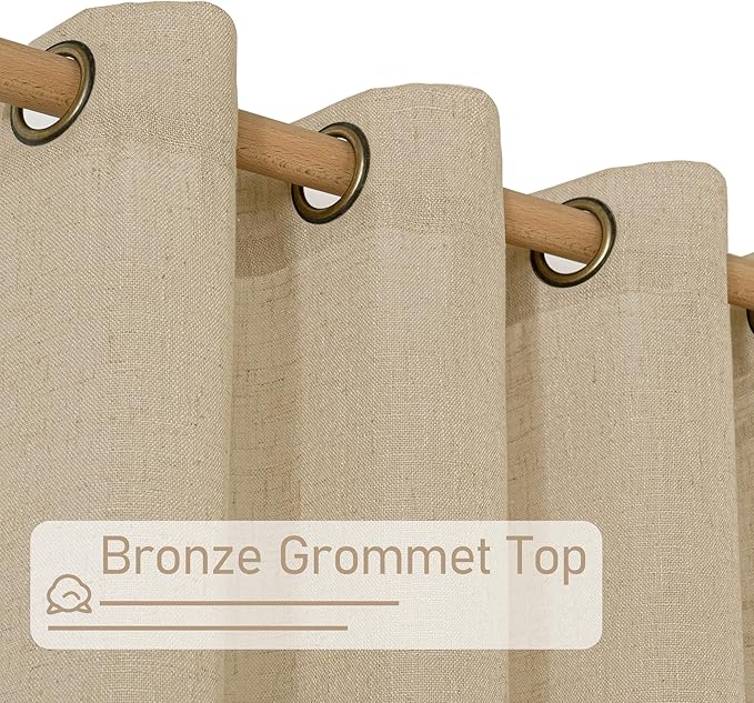 LAMIT Linen Curtains 63 inch Length - Image 3