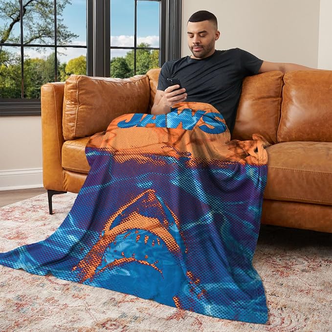 Northwest Jaws Neon Poster Silk Touch Throw Blanket 60x80 inches