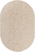 Unique Loom Outdoor Collection Area Rug - Cape Town (5' 3' x 8' Oval, Dark Beige/ Ivory)
