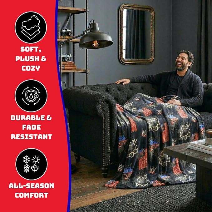 WWE Cody Rhodes Main Event Champions Bedding Super Soft Throw Blanket, 70 in x 50 in, (Officially Licensed Product) By Franco