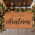 Ceenna Merry Christmas Coir Doormat Outdoor Christmas Welcome Door Mat Non Slip Floor Mats Xmas Mat Indoor Entrance Door Porch Front Decor, 16 x 28 Inch