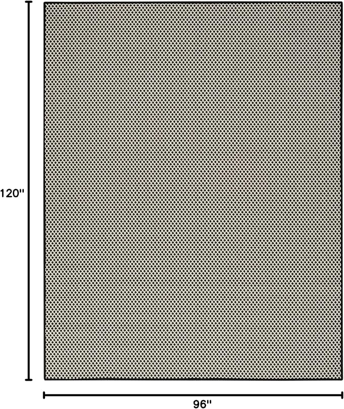 Nourison Home Courtyard Black White 8' x 10' Area Rug - Easy Clean, Non Shedding, Bed Room, Living Room, Dining Room, Kitchen (8' x 10')
