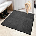 PURRUGS Dirt Trapping Door Mat 36" x 36", Non-Slip Machine Washable Entryway Rug, Dog Doormat, Indoor Front Door Mat, Super Absorbent Entry Rug for Muddy Shoes & Paws, Charcoal