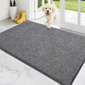 PURRUGS Dirt Trapping Door Mat 34" x 59", Non-Slip Machine Washable Entry Rug, Entrance Mat, Indoor Front Door Mat, Super Absorbent Entryway Rug for Muddy Shoes & Paws, Heathered Grey
