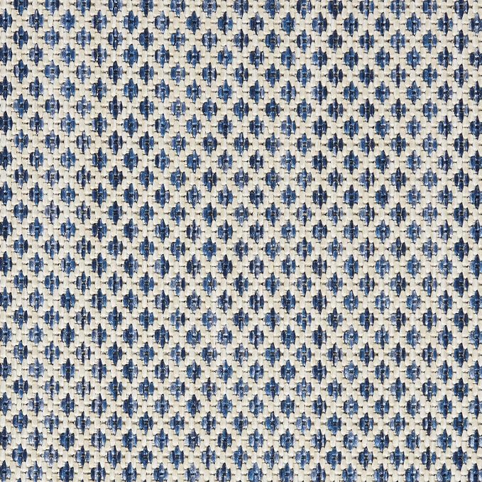 Nourison Home Courtyard Ivory Blue 8' x Round Area Rug - Easy Clean, Non Shedding, Bed Room, Living Room, Dining Room, Kitchen (8' x Round)