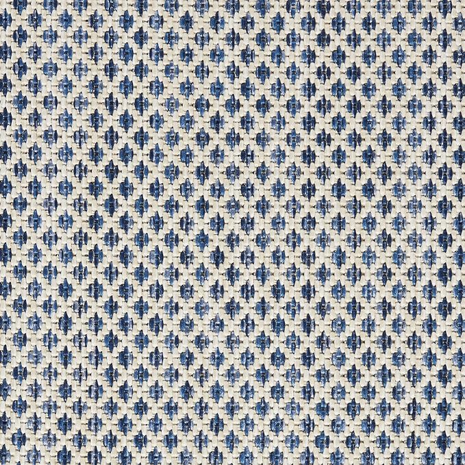 Nourison Home Courtyard Ivory Blue 4' x Square Area Rug - Easy Clean, Non Shedding, Bed Room, Living Room, Dining Room, Kitchen (4' x Square)