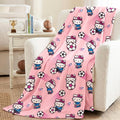 Hello Kitty Kids Soccer Blanket, 90 in x 62 in, Soft Plush Throw for Couch, Bed, or Sporting Events, 2026 World Tournament (Officially Licensed Product) by Franco