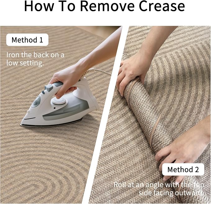 Non-Slip Jute Rug for Entryway: 2.5x8 Outdoor Mat - Swirl Curved Pattern | Safe Walking for Family All Day and Help with Cutting Slip Falls by 70%