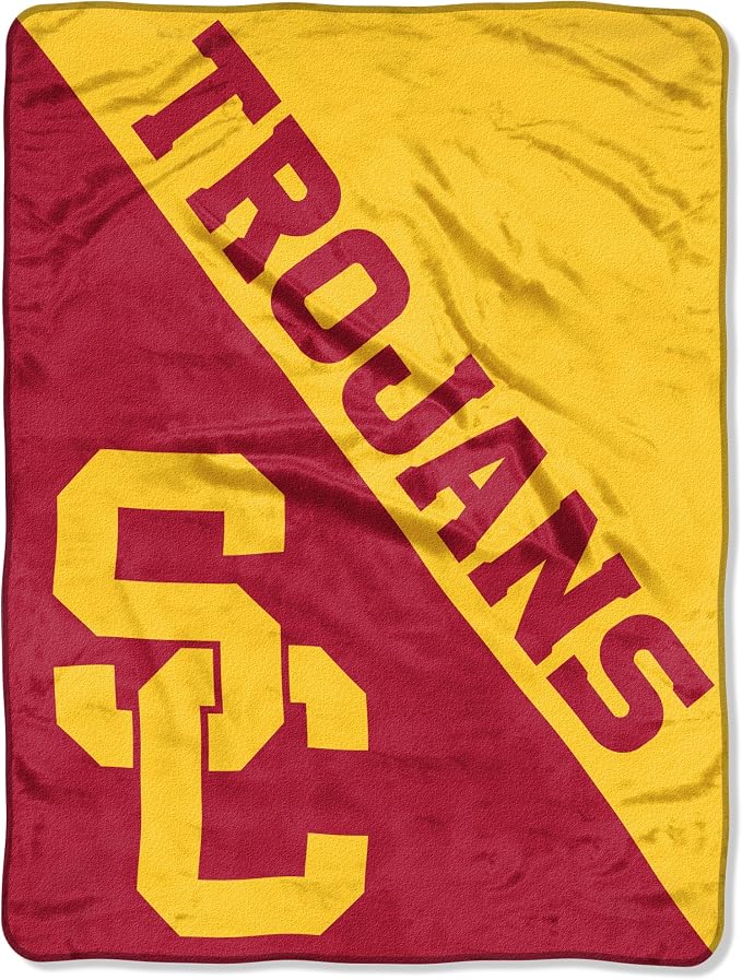 Northwest NCAA USC Trojans Unisex-Adult Micro Raschel Throw Blanket, 46" x 60", Halftone