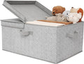 GRANNY SAYS Fabric Storage Bin with Lid, Decorative Storage Box with Label, Extra Large Storage Baskets, Closet Organizer, Memory Keepsake Box, Gray, 1-Pack