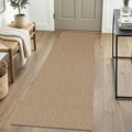 IOHOUZE Washable Runner Rug 2x6 Non Slip Rubber Backed Runners for Hallways Entryway Runner Indoor, Kitchen Rugs Woven Cotton Floor Carpet for Hall Entrance Bedroom, Orange/Tan/Brown