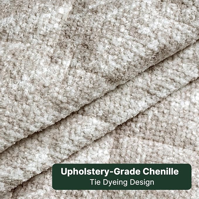H.VERSAILTEX Chenille Couch Cover for Dogs Washable Soft Loveseat Covers Sectional Sofa Cover Heather Blending Non-Slip Thick Couch Protector Dog Pet Bed Covers(Heathered Beige, 28" x 59")