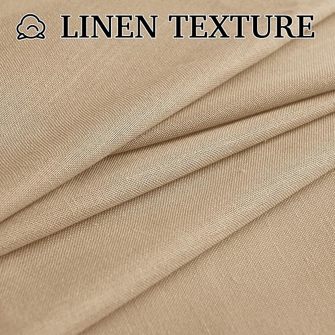 RYB HOME Boho Curtains 90 inches Long, Soft Linen Woved Lightweight Back Tab - Image 5