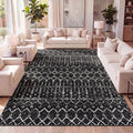 JONATHAN Y Boho Vintage Diamond Black/Ivory Indoor Area Rug 3X5 ft, Moroccan Hype for Living Room, Bedroom, Kitchen, Office, Easy-Cleaning, High Traffic, Pet-Friendly, Non-Shedding (MOH101D-3)