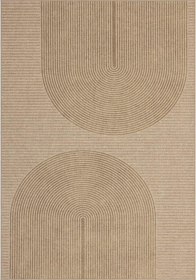 Non-Slip Jute Rug for Entryway: 2x3 Outdoor Mat - Geometric Arch Pattern | Safe Walking for Family All Day and Help with Cutting Slip Falls by 70%