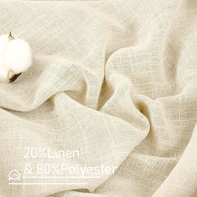 LAMIT Linen Semi Sheer Curtains 72 Inches Long - Image 3