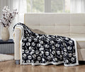 Elegant Comfort Reversible, Printed Sherpa Throw Blanket, All-Season Blanket- Super Soft, Cozy and Plush- Decorative Throw, Perfect for Lounging, 50 x 60 inches, Skull & Bones, Sherpa Throw Blanket