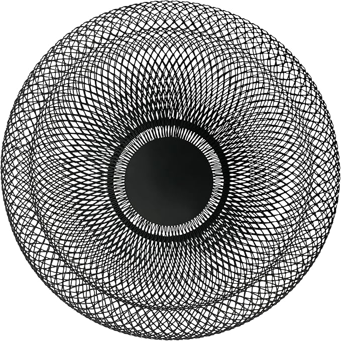 Torre & Tagus 9 Inch Black Double Wall Wire Mesh Metal Decorative Bowl, Modern Fruit Bowl Basket for Kitchen Island, Dining Room Table, Entryway Console, Great Room Accent Table, Home Office Decor