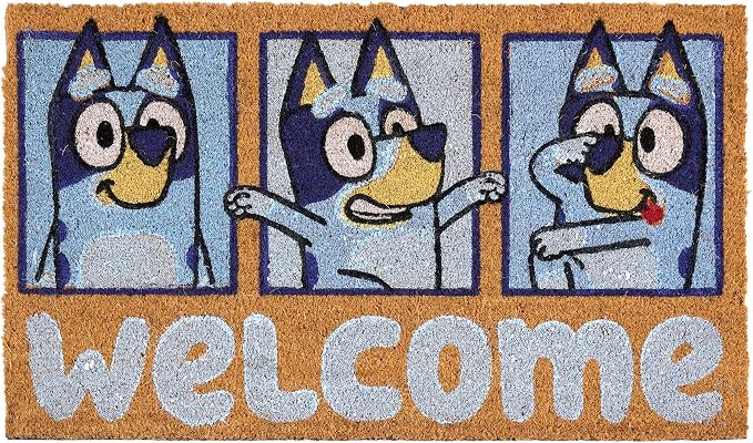 Gertmenian Bluey Coir Doormat - 2x3 Welcome Mat (2-Pack), Ideal for High Traffic Areas in Front Door, Garage, Entryway - Hi/Bluey Patch, 80072