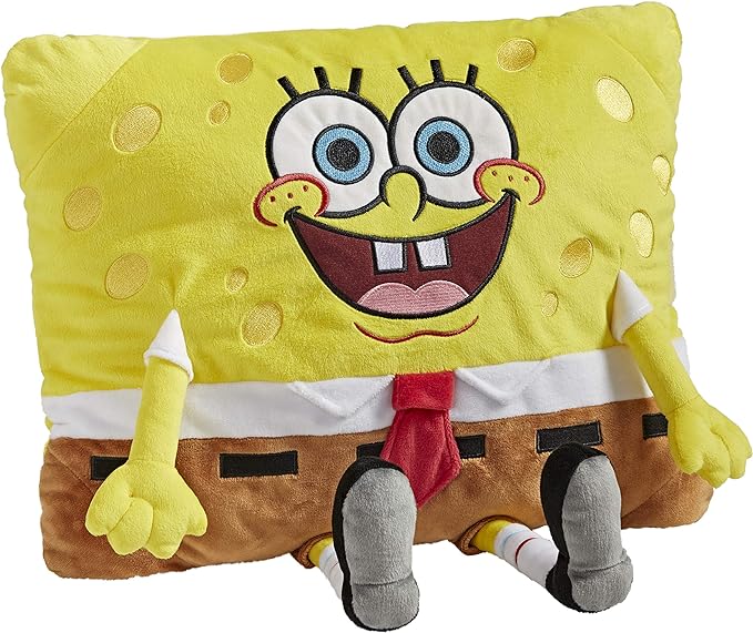 Pillow Pets Nickelodeon Spongebob Squarepants, 16" Plush Toy | Soft Plush Pillow Companion, Unfastens into a Cozy Pillow at Night, Machine Washable, BPA and Phthalates Free