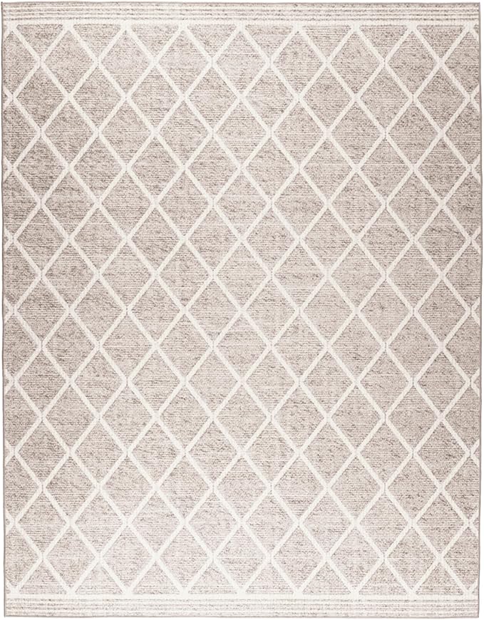 ReaLife Rugs Machine Washable Area Rug Runner - Living Room Bedroom Bathroom Kitchen Entryway Office - Padded Low Pile Stain Resistant Premium - Boho Modern Farmhouse - Tessa - Beige Ivory 3' x 5'