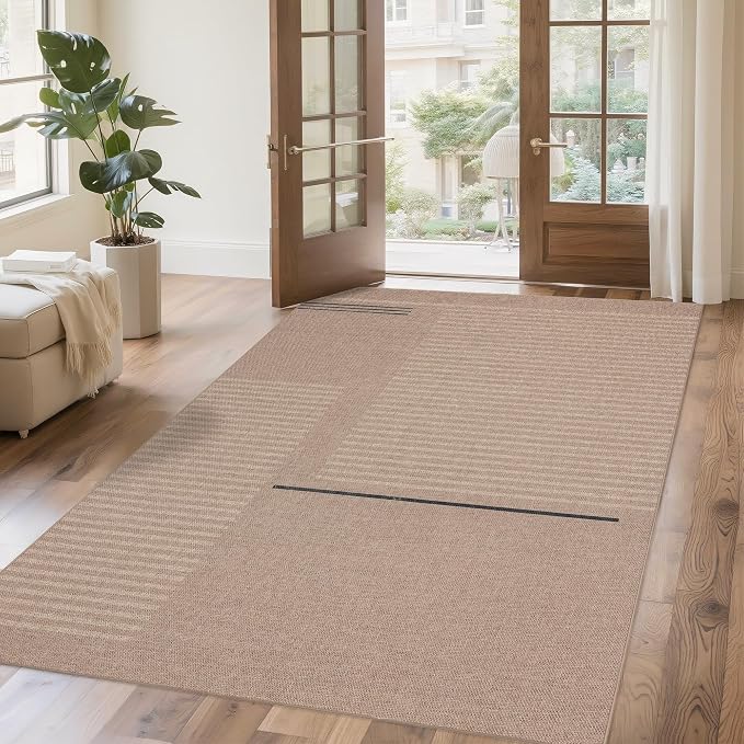 Easy Jute Rug for Pet Homes: 5x7 Outdoor Rug - Beige Woven | Washable Design Cuts Your Cleaning Time by 75% and Maintain Shape and Texture after 50 Washes