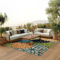 Nourison Home Aloha Indoor/Outdoor Multicolor 7'10" x 10'6" Area Rug, Tropical, Botanical, Easy Clean, Non Shedding, Bed Room, Living Room, Dining Room, Deck, Backyard, Patio (8x10)