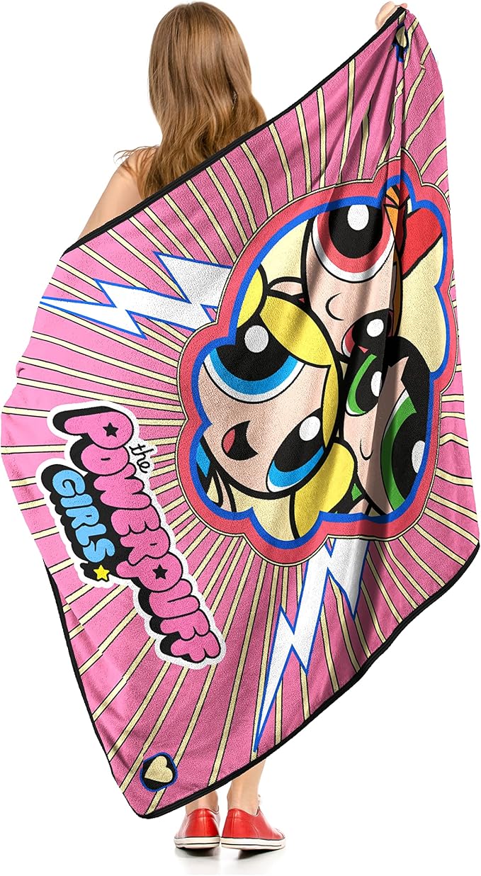 Northwest Powerpuff Girls Micro Raschel Throw Blanket, 46" x 60", Peeking Puffs