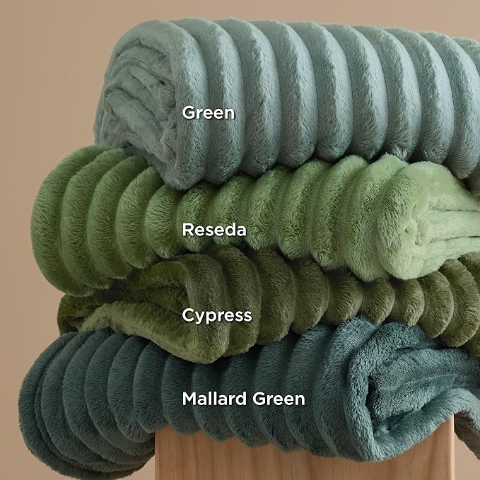 Bedsure GentleSoft Christmas Throw Blanket for Couch - Cozy Soft Blankets for Women, Cute Small Fleece Christmas Throws Gifts for Teens Girls Room Home Decor, Moss, 50x60 Inches