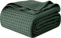 Elegant Comfort Premium 100% Cotton Waffle Blanket - Lightweight Breathable Waffle Weave Bed Blanket - Soft and Warm All Season Blanket for Couch, Sofa and Bed, TwinXL Size 68x90 Inches, Hunter Green
