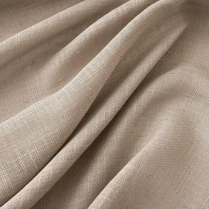 MIULEE Taupe Linen Curtains 63 Inch Length 2 Panels - Image 4