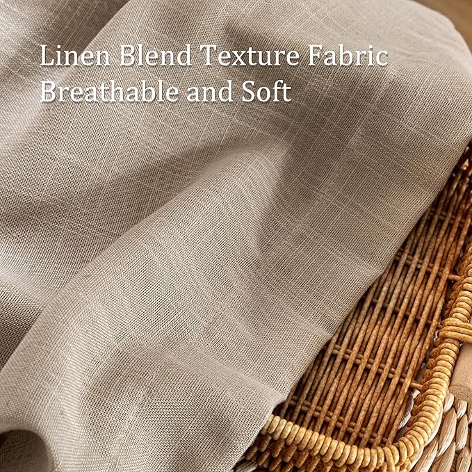 MYSKY HOME Taupe Curtains for Beroom Liivng Room 84 Inch Length 2 Panels Set, Semi Sheer Soft Touch Light Filtering Drapes for Sliding Glass Door Farmhouse Boho Curtain, 50" Wide, Taupe, 2 PCs
