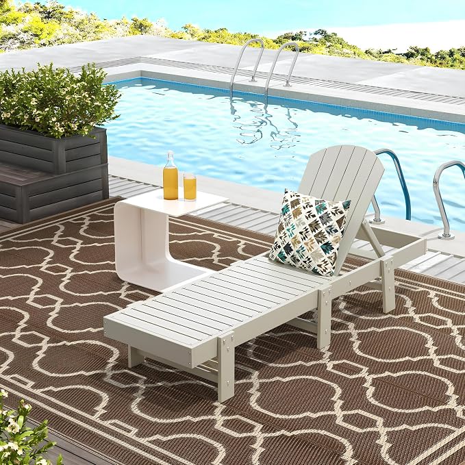 Garvee 8 x 10 Outdoor Rug Waterproof for Patio, Foldable Reversible Plastic Straw Area Rug, Large Mats for Camping, RV, Balcony, Deck, Picnic, Beach, Brown & Beige