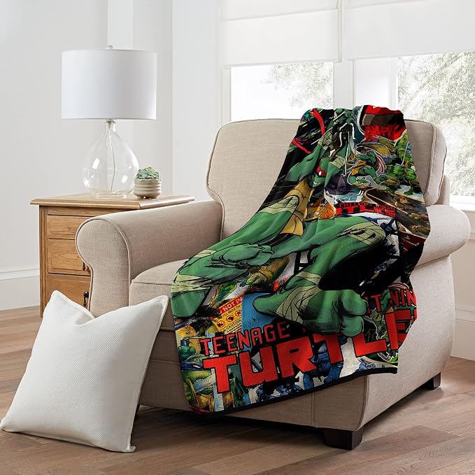 Northwest Teenage Mutant Ninja Turtles Micro Raschel Throw Blanket, 46" x 60", Raph Attack